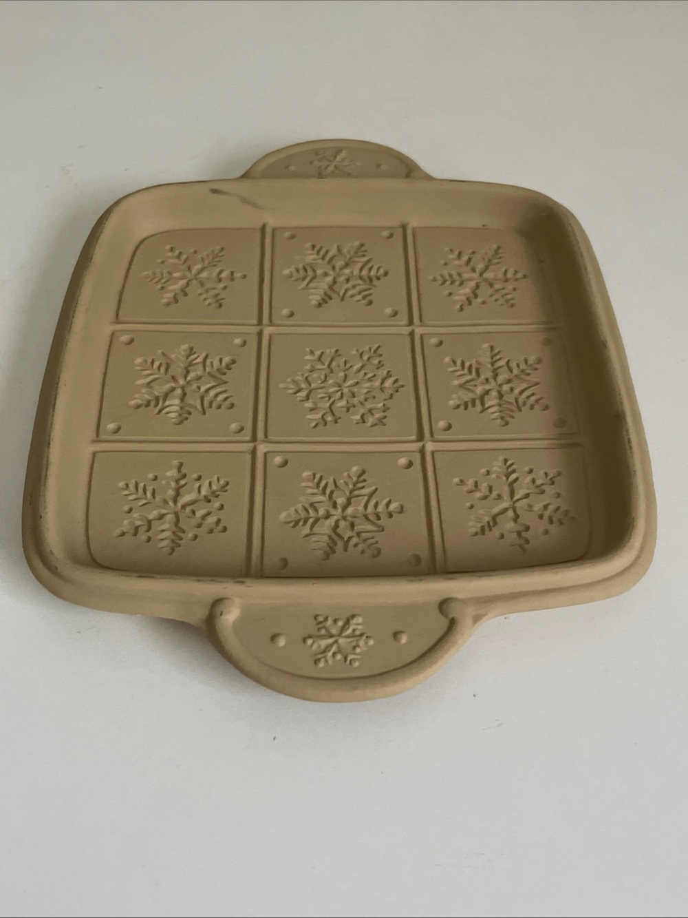 Brown Bag Cookie Art Cookie Snowflake Shortbread Ceramic Stoneware Square Pan - Picture 4 of 7